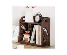 GAJUST Libreria Multiuso Libreria Desk Organizer Office Storage Rack Countertop Libreria Espositore Di Legno Mensola per Libri, File, Cosmetici/Brown/B