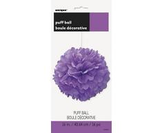Unique Party 63202 - Pompon in Carta Velina Viola Decorazione per Feste, 40 cm