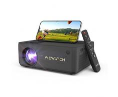 Proiettore Wifi Bluetooth, WEWATCH V10 Pro Proiettore Portatile Nativa 1080P, Schermo Massimo 260 per Home Cinema, Videoproiettore Compatibile con Smartphone/iOS/Android/PC/TV Stick/HDMI/USB