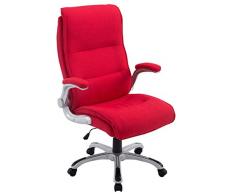 CLP Sedia Ufficio XXL Villach In Stoffa I Poltrona Studio Con Braccioli Reclinabili I Poltrona Ergonomica Regolabile, Colore:rosso