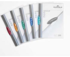 Durable 228400 Swingclip, Cartellina Portadocumenti con Clip Laterale Ellittica, Capacità 30 Fogli, Formato A4, Confezione da 5 Pezzi, Assortiti