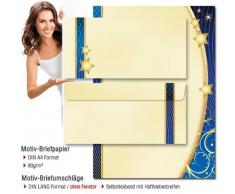 Betz - Set di 20 pz / carta da lettere, motivo natalizio, 10 fogli e 10 buste formato DL senza finestra