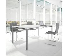 Weber Büroleben GmbH - Tavolo professionale per riunioni, 200 x 100 cm, NOVA U 4-8 persone, colore: Argento