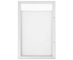 Danieli | Bacheca Magnetica con Anta Chiusura a Libro con Chiave da Muro | Bacheca per esterno con Pannellino Personalizzabile. (4x A4)