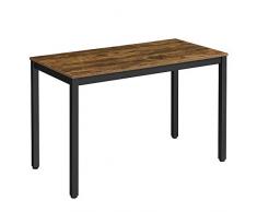 VASAGLE Scrivania Stile Industriale, Tavolo per Computer, Scrittoio con Stabile Struttura in Metallo, Multifunzionale, Adatto per Ufficio, Soggiorno, Studio, Vintage + Nero, 120 x 60 x 76 cm