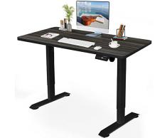 Scrivania regolabile elettricamente in altezza - proteggi la colonna lombare - Kit scrivania regolabile in altezza (struttura nera + piano tavolo nera 140 x 60 cm)
