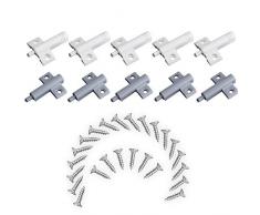 Ammortizzatore della porta del cassetto della cucina, 10 fermaporta dei cassetti in materiale ABS riciclabile, chiusura ammortizzata, per ufficio / armadio / cassetto e porta (bianco + grigio)