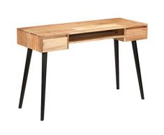 vidaXL Legno Massello di Acacia Scrittoio 118x45x76cm Scrivania Tavolo Ufficio