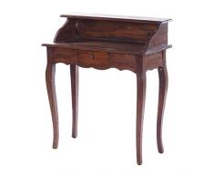 DESIGN DELIGHTS Secretaire Napoleon in Legno Massiccio Riciclato, Stile coloniale Vintage, 80 x 92 cm x 40 (L x A x P), scrittoio in Stile Shabby | Colore: 03 Marrone Scuro