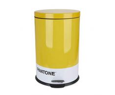 Balvi Pattumiera Pantone Colore Giallo Bidone di 20L di capacità per la Cucina, Camera da Letto o LUfficio con Il Pedale Design Originale Perfetto per Il Riciclaggio Metallo 44x29,2x29,2 cm