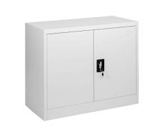 MMT Furniture Designs Armadio di stoccaggio dellufficio dAcciaio, Metallo FC-A9WGrigio, Grigio, 900mm Tall