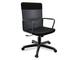 HLFURNIEU - Sedia da ufficio regolabile in altezza, comoda sedia da ufficio in rete traspirante, sedia da ufficio ergonomica, seduta girevole da ufficio con schienale medio, nero