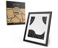 ARTEZA Cornici Portafoto e Diplomi di Laurea - Senza Cont. 27,9x35,5cm o con Cont. 20,3x25,4 cm in Set da 2 - Cornice in Legno e Frontale in Vetro - per Parete e Scrivania Wall Gallery Fotografico