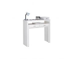 Skraut Home - Scrivania Allungabile - Dimensioni Chiusa: 87 x 99 x 36 cm - Consolle Studio - Legno Resistente - Bianco - Ideale per la Tua Camera