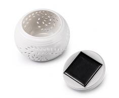 Energia solare che cambia colore palla di vetro lampade da tavolo LED luci da giardino, batteria solare, impermeabile esterna solare notte luci lampade da tavolo ideale per decorazioni, regali (foglia d' acero)