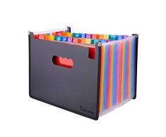 GossipBoy impermeabile Cartella portadocumenti, multicolore, espandibile, portatile, struttura a fisarmonica, in plastica, con 24 Tasche,FSC,Ufficio della società
