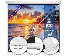 Schermo per Proiettore 203x203cm - Misura a Scelta, con o senza Treppiede, Vinile, 113 Pollici, Formato 1:1, 4:3, 16:9 - Schermo di Proiezione, Telo da Videoproiettore