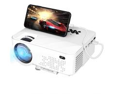 TOPVISION Mini Proiettore con Clonazione Schermo,4500 Lumen Proiettore Portatile,Video Proiettore Full HD 1080P con Display da 180, Proiettore LCD per 60000 ore,Compatibile con HDMI/AV/USB/SD/VGA