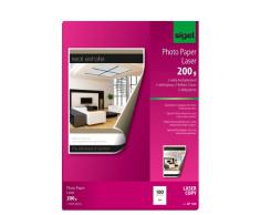 Sigel A4, carta fotografica per stampanti laser / fotocopiatrici a colori, 200 g/m2, colore: Bianco