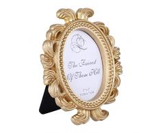 Cornice vintage, 9,5 x 8 cm baroque ovale antico tavolo antico in resina cornice, oro ornato texture in stile retrò cornice per la struttura per la casa