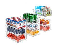 Set di organizer per frigorifero, confezione da 9 (3 dimensioni), organizer da cucina per dispensa, congelatore, armadio, cassetto, ufficio, senza BPA