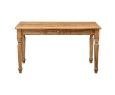 Biscottini Scrivania legno vintage 142x82x80 cm in legno di tiglio | Scrittoio vintage con cassetto | Scrittoio antico Made in Italy