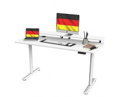 SOSINYA 140 x 60 cm, Memory Electric - Scrivania regolabile in altezza con funzione di memoria a 3 posizioni, seduta in piedi per computer, tavolo da studio per ufficio domestico（Bianca