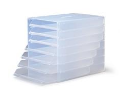 DURABLE - Idealbox, cassettiera per documenti f.to A4 e C4, 7 cassetti, frontalino aperto, 250x322x365 mm, trasparente (cod. #1712000400)