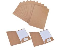 Cartelline carta kraft, 12 pezzi cartelline portadocumenti formato A4, cartelline cartoncino portadocumenti per presentazioni, progetti e documenti, con scomparto per carte, per ufficio, scuola, casa