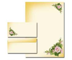 Betz - Set di 20 pz / carta da lettere, motivo: Buone feste, 10 fogli e 10 buste formato DL lungo, senza finestra