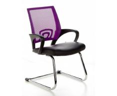 Hjh Office 650450 Sedia Da Conferenza / Sedia Cantilever Visto Net V Mesh Viola, Finta Pelle, Braccioli Fissi, Schienale Ergonomico, Imbottitura Spessa, Cantilever, Elegante, Comoda