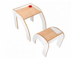 Little Helper Originale FunStation Gessati Bambino Set Banco e Sedia con la Penna / Spazzola Pot (Maple / Naturale)