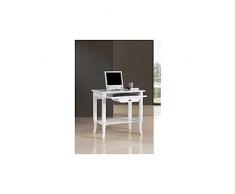 Mar.c.a. Design - Scrittoio Antico Vintage in Legno di Pioppo Bianco Opaco Shabby Chic, Mobile Arte Povera Made in Italy - Misura 85x49x79h