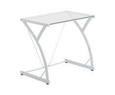 Harbour Housewares Scrivania per Computer e Laptop - in Vetro - Bianco
