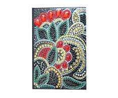 Porta passaporto in pelle con diamanti 5D fai da te a forma speciale di cristallo con strass pittura da viaggio passaporto protettiva per ufficio scrivania organizer e accessori (B, taglia unica)