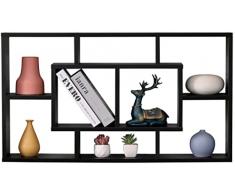 ETNIC ART Mensola da Muro wenge scaffale da Terra Design 85x16x47.5cm per Camera Soggiorno Bagno mensole Design portaspezie Ufficio casa Camera Bambini Ripiani Parete portaoggetti libreria a Muro