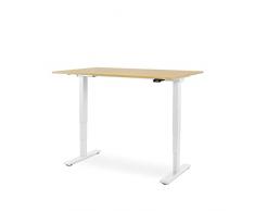 WRK21 Smart Scrivania Regolabile elettronicamente in Altezza, Legno Metallo, Mandal Acero/Bianco, 120 x 80 x 61-126 cm