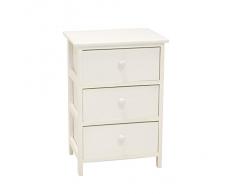 King Home C656833 Cassettiera 3 Cassetti Legno, 40X29X58H