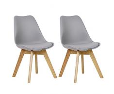 WOLTU Sedie da Cucina Sedia da Scrivania con Schienale Gambe Legno Moderno 2 Pz