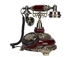Dilwe Telefono Antico retrò, Telefono Reale Regalo di Festa Scrivania Antica Cornetta con Quadrante Rotante Telefono con Filo Vecchio Stile Adatto per Casa/Ufficio/caffetteria/Decorazione Bar