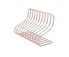 DHDHWL Reggilibri File di archiviazione scaffale del basamento della Bookend Nordic Ferro Battuto Organizzatore for Home Office (Color : Rose Gold)