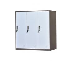 Armadietto in metallo a 9 ante, per salotto e scuola, per la casa, per ragazzi, stanza da letto e ufficio, con serratura, per vestiti, colore bianco, metallo, bianco, 3D