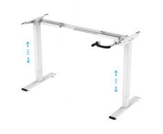 E.For.U® MT20 struttura scrivania regolabile in altezza con manovella (manuale, bianco), senza piano dappoggio