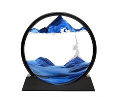 lmoikesz 3D Dynamic Sandscape Tavolo Mensola Comodino Rotondo Painting Picture Art Office Hotel Dorm Clessidra