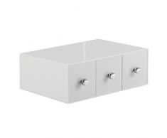 mDesign organizer scrivania – Contenitore ufficio multiuso – Eccellente portaoggetti per gomme, graffette, penne e altra cancelleria – Cassettiera con 3 cassetti