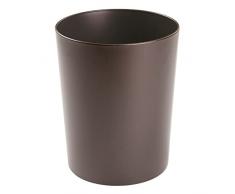 mDesign pattumiera in metallo – elegantissimo cestino spazzatura per il bagno, l’ufficio e la cameretta – bidone per carta – bronzo