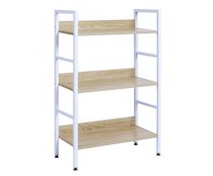 WOLTU Libreria per Studio Ufficio Scaffale a 3 Ripiani Mensole in Legno Fioriera Porta Piante RGB9305hei