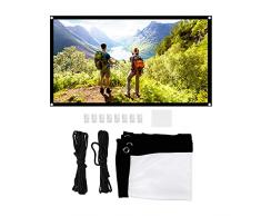 Schermo per proiettore Portatile HD 16: 9 Proiettore Senza Pieghe Schermo per Film da 40 Pollici - 120 Pollici Tenda di proiezione(72 Inches)