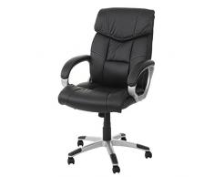 Mendler Poltrona Ufficio HWC-A71 Design Moderno Ecopelle Nero