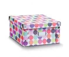 Zeller 17892 Contenitore Dots, Paper, Multicolore, 31x26x14 cm